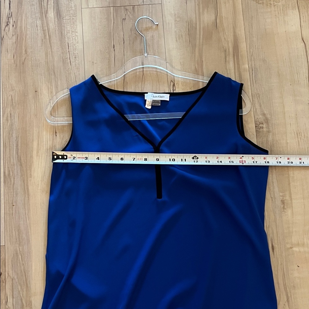 Calvin Klein Collection Blue V Neck Blouse - Picture 4 of 5